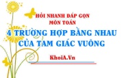 4 trường hợp bằng nhau của tam giác Vuông - Hỏi nhanh đáp gọn môn Toán
